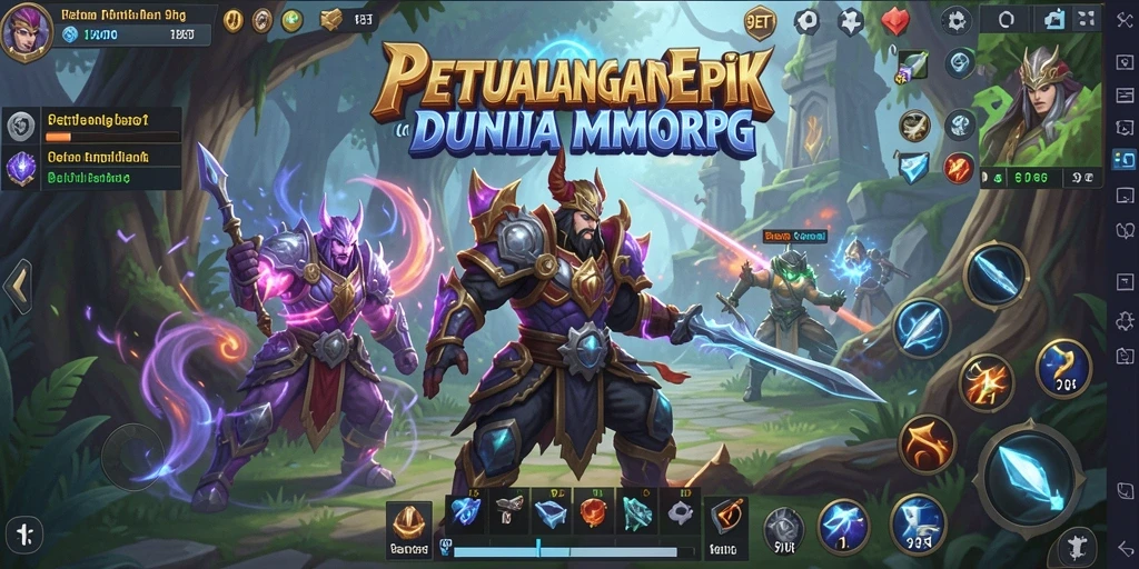 Screenshot menunjukkan aksi seru dalam permainan MMORPG 9ET.