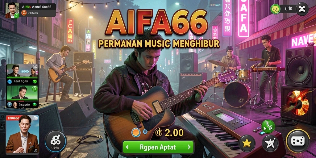 Tampilan gameplay AIFA66 yang menarik dan interaktif dengan berbagai alat musik.