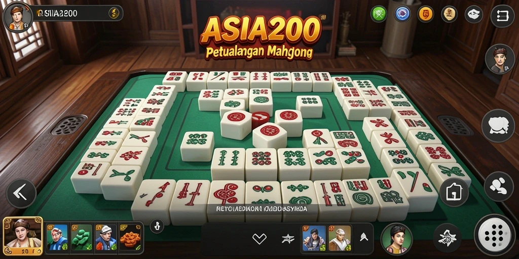 Screenshot gameplay ASIA200 menampilkan tantangan Mahjong yang seru.