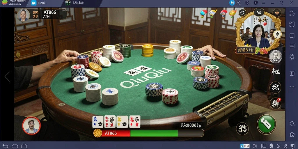 Screenshot gameplay AT866 yang menampilkan momen seru QiuQiu.