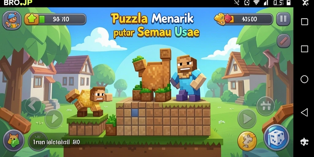 Screenshot utama dari gameplay seru di BROJP, menampilkan tantangan Puzzle.