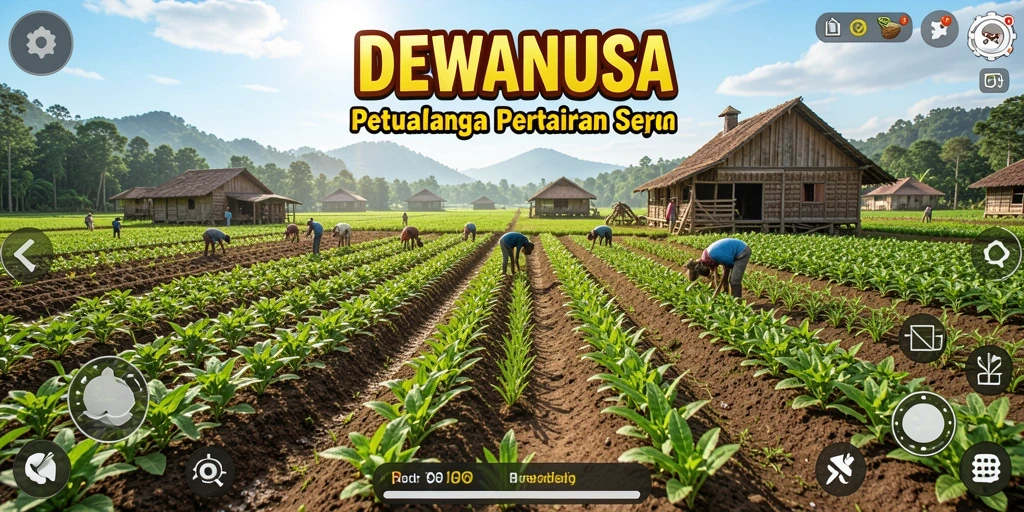 Tampilan gameplay Farming di DEWANUSA yang menarik dan interaktif.