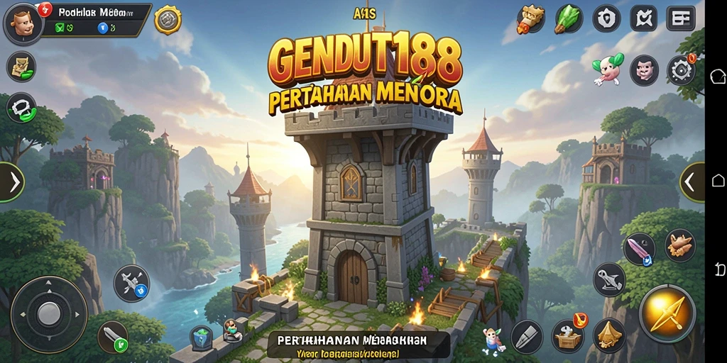 Tampilan gameplay seru dari GENDUT188 dalam mode Tower Defense.