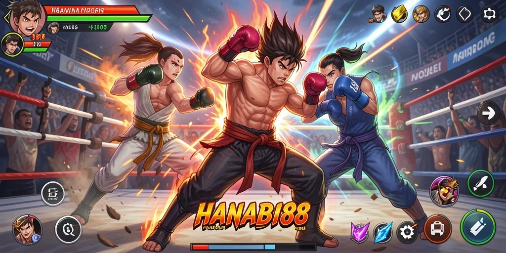 Screenshot gameplay HANABI88 menampilkan pertarungan yang seru dan mendebarkan.