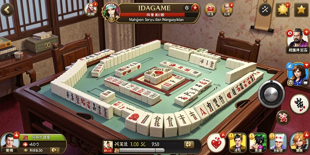 Tangkapan layar dari gameplay menarik game Mahjong IDAGAME.