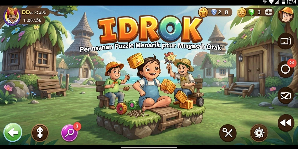 Tampilan gameplay Puzzle menarik dan menantang di IDROK.