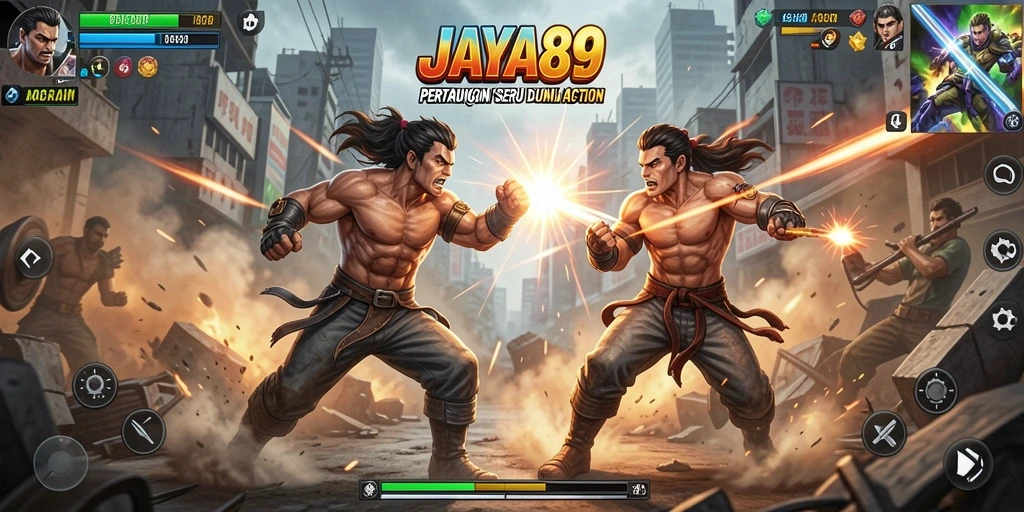 Tampilan gameplay JAYA89 dengan pertarungan yang mendebarkan.