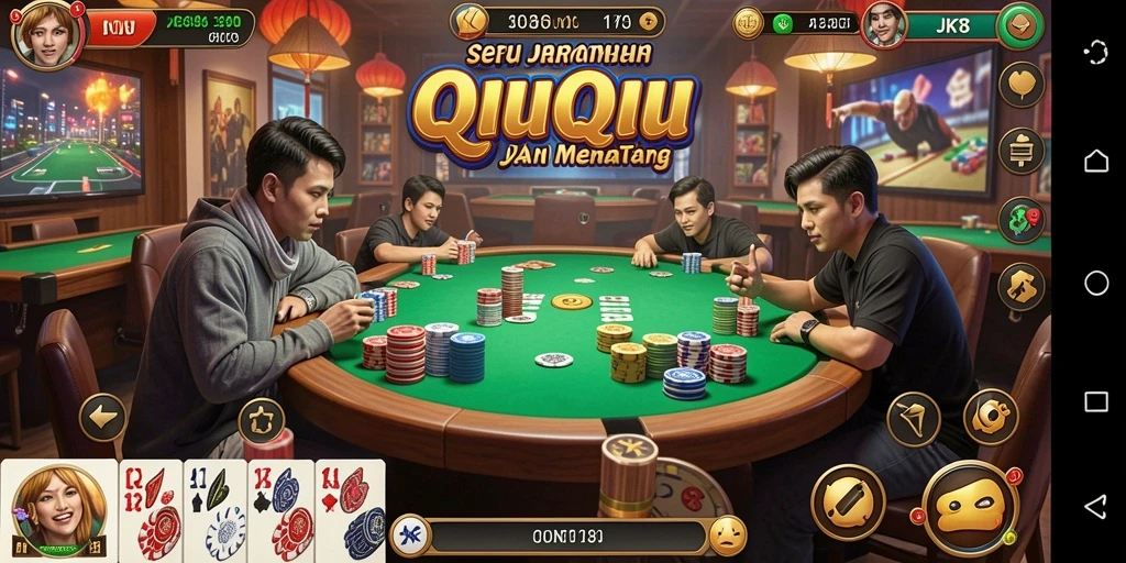 Screenshot gameplay QiuQiu JKT8 yang menampilkan keseruan permainan.