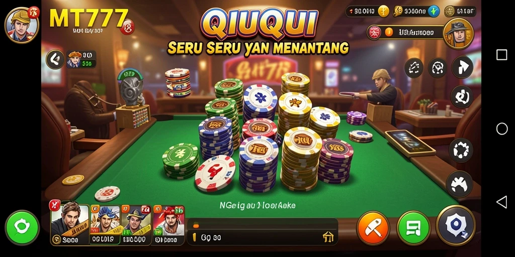 Screenshot utama MT777 menampilkan suasana bermain QiuQiu yang kompetitif dan seru.