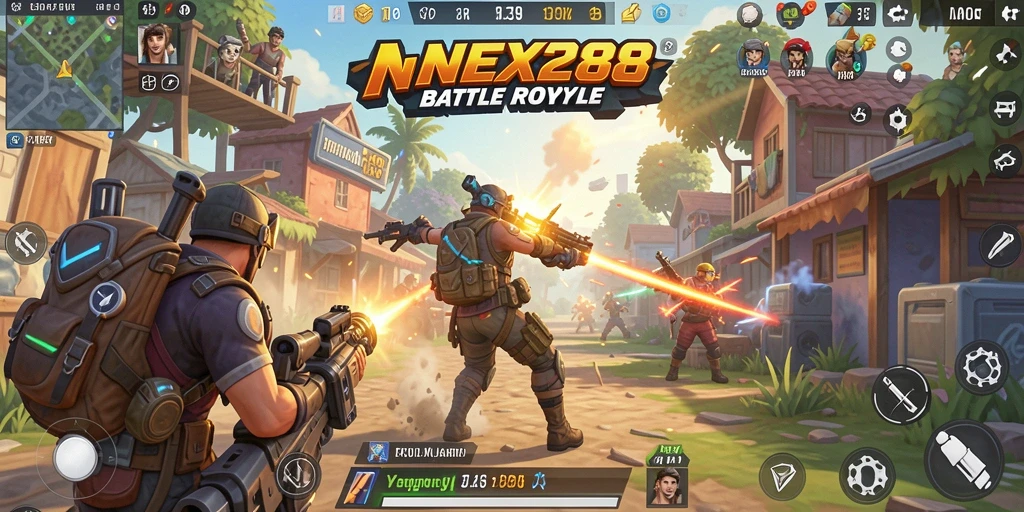 Gameplay menegangkan dalam pertempuran Battle Royale di NEX288.