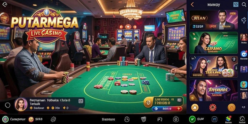 Tampilan gameplay PUTARMEGA di Live Casino yang menarik dan interaktif.