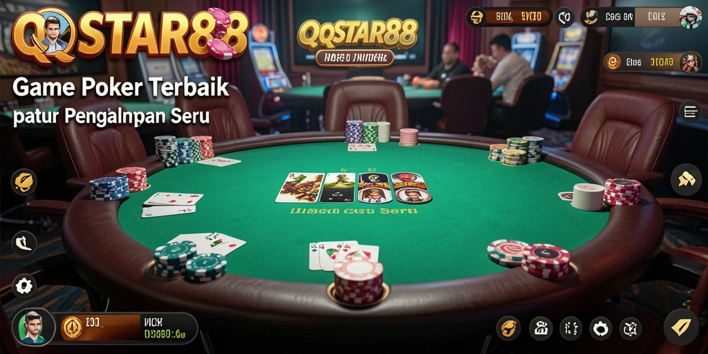 Tampilan gameplay Poker yang menarik dan kompetitif di QQSTAR88.