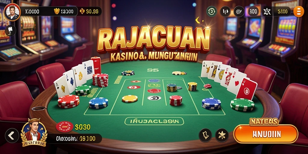 Tampilan gameplay menarik dari RAJACUAN dengan suasana Kasino.