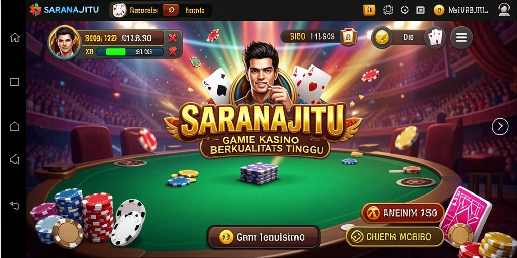Tampilan menarik dari gameplay SARANAJITU dengan tema kasino.
