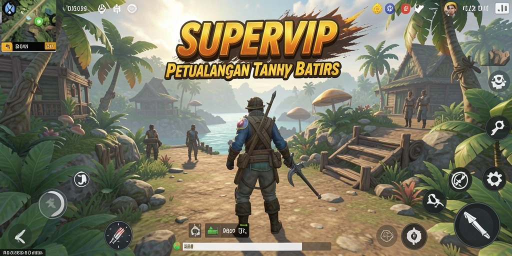 Screenshot gameplay SUPERVIP yang menunjukkan eksplorasi dunia terbuka.