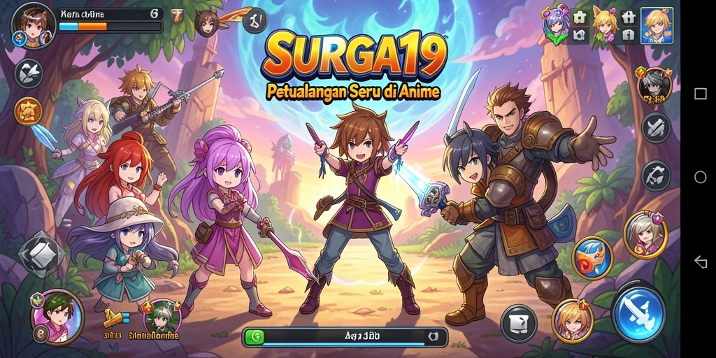 Tampilan menarik dari gameplay SURGA19 di dunia Anime.