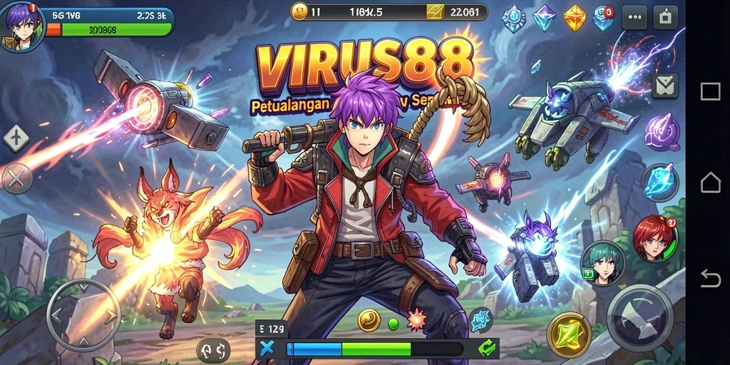 Tampilan seru dari gameplay Anime yang menakjubkan di VIRUS88.